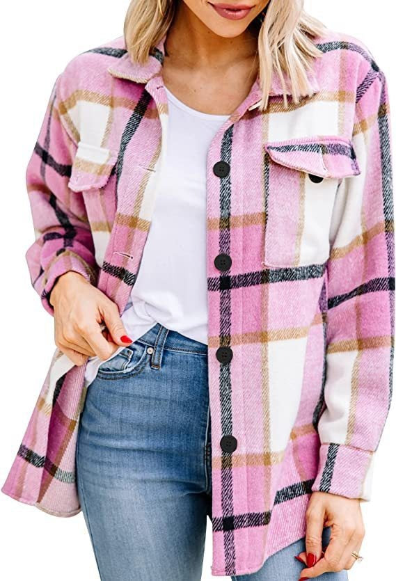 Chemise Femme En Flanelle Douce À Carreaux Nordic Flair Boutonnage Classique Et Manches Longues