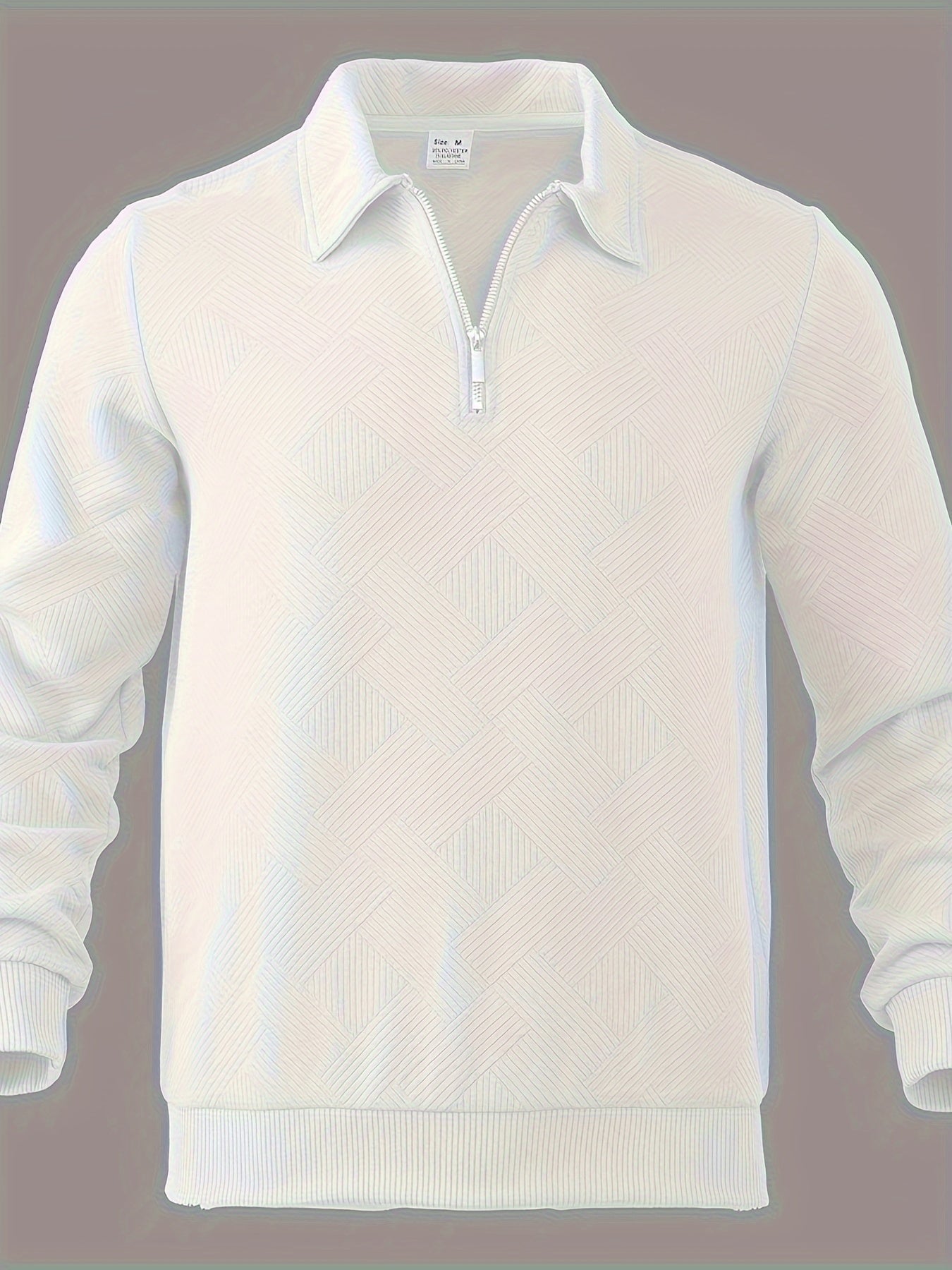 Amawinc Pull Homme En Maille Avec Zip Demi Coupe Regular Motif Géométrique Texturé Pour Tenue Décontractée Ou Habillée