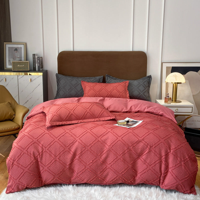 Ensemble De Literie Contemporain En Coton Tufté Pour Chambre Moderne Avec Confort Doux Et Texture Élégante