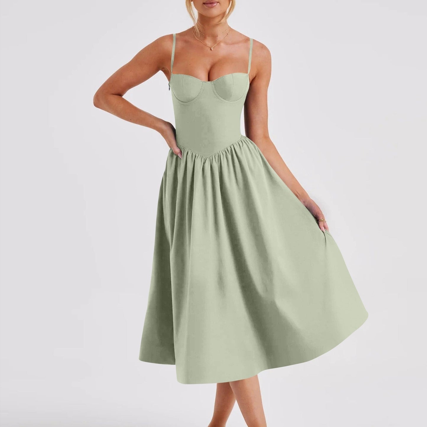 Fudus französisches langes Kleid im Retro-Hofstil