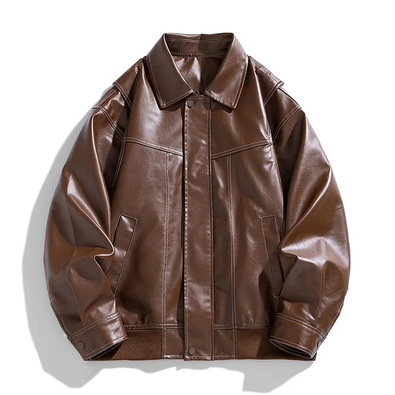 Manteau Bomber Cuir Oversize Pour Homme Cory Par Amawinc Streetwear Moderne Veste Extérieure Quotidienne