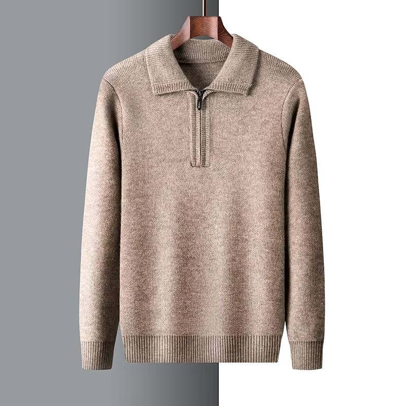 Pull Homme En Maille Douce Coupe Regular Avec Zip Court Et Col Plat Nordisk Flair Par Amawinc