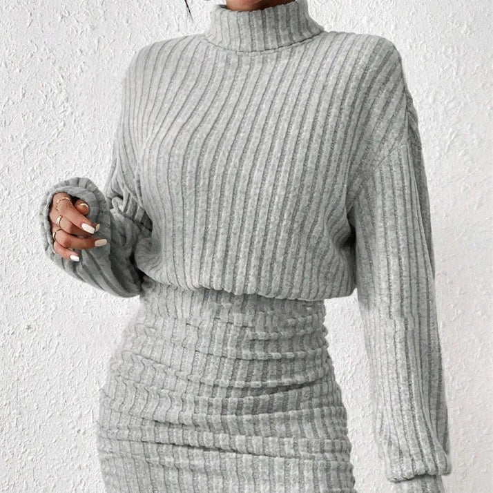 Robe Pull Tricotée À Col Haut Élégante Et Confort Hivernal Pour Une Garde Robe Chic