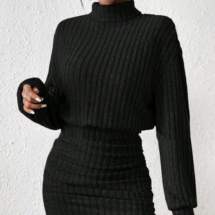 Robe Pull Tricotée À Col Haut Élégante Et Confort Hivernal Pour Une Garde Robe Chic