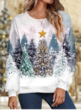 Elegant Christmas Sweatshirt by Fudus