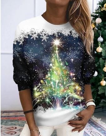 Elegant Christmas Sweatshirt by Fudus