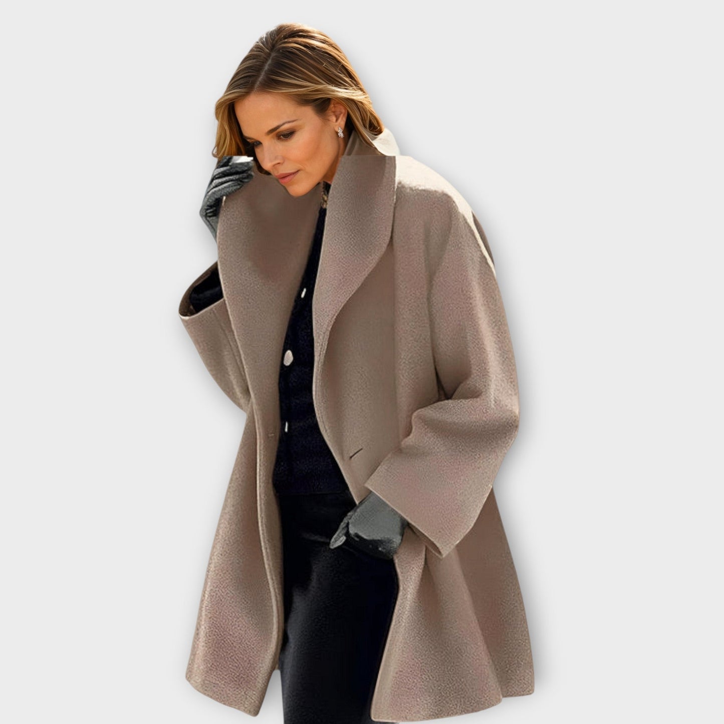 Manteau Oversize En Laine Longueur Mi Cuisses Pour Femme Confortable Et Chaleureux Style Actuel