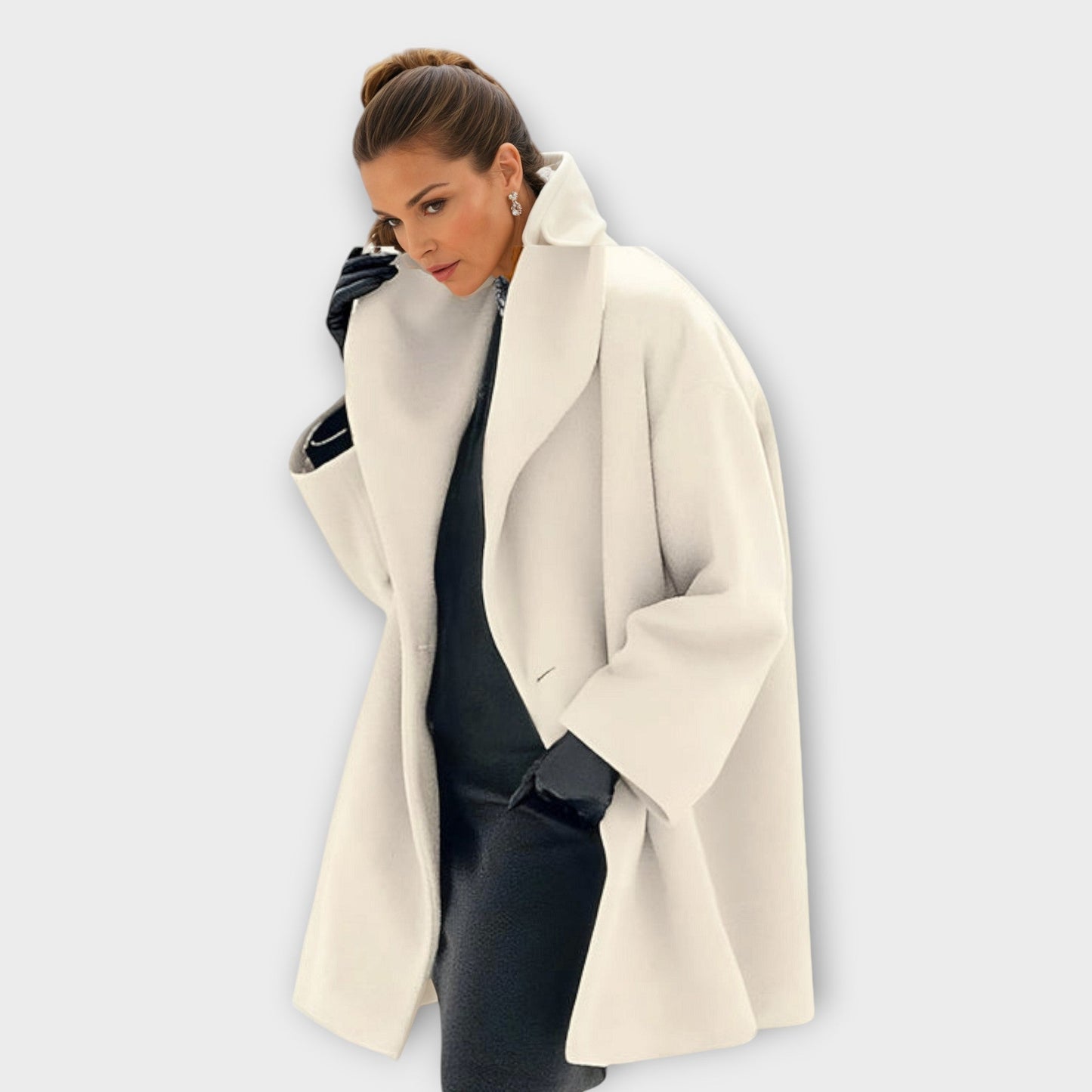 Manteau Oversize En Laine Longueur Mi Cuisses Pour Femme Confortable Et Chaleureux Style Actuel