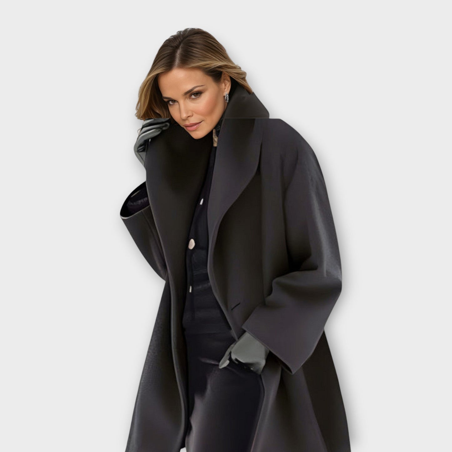 Maria Manteau D'Hiver Oversize Avec Large Col Pour Femmes Élégant Et Confortable