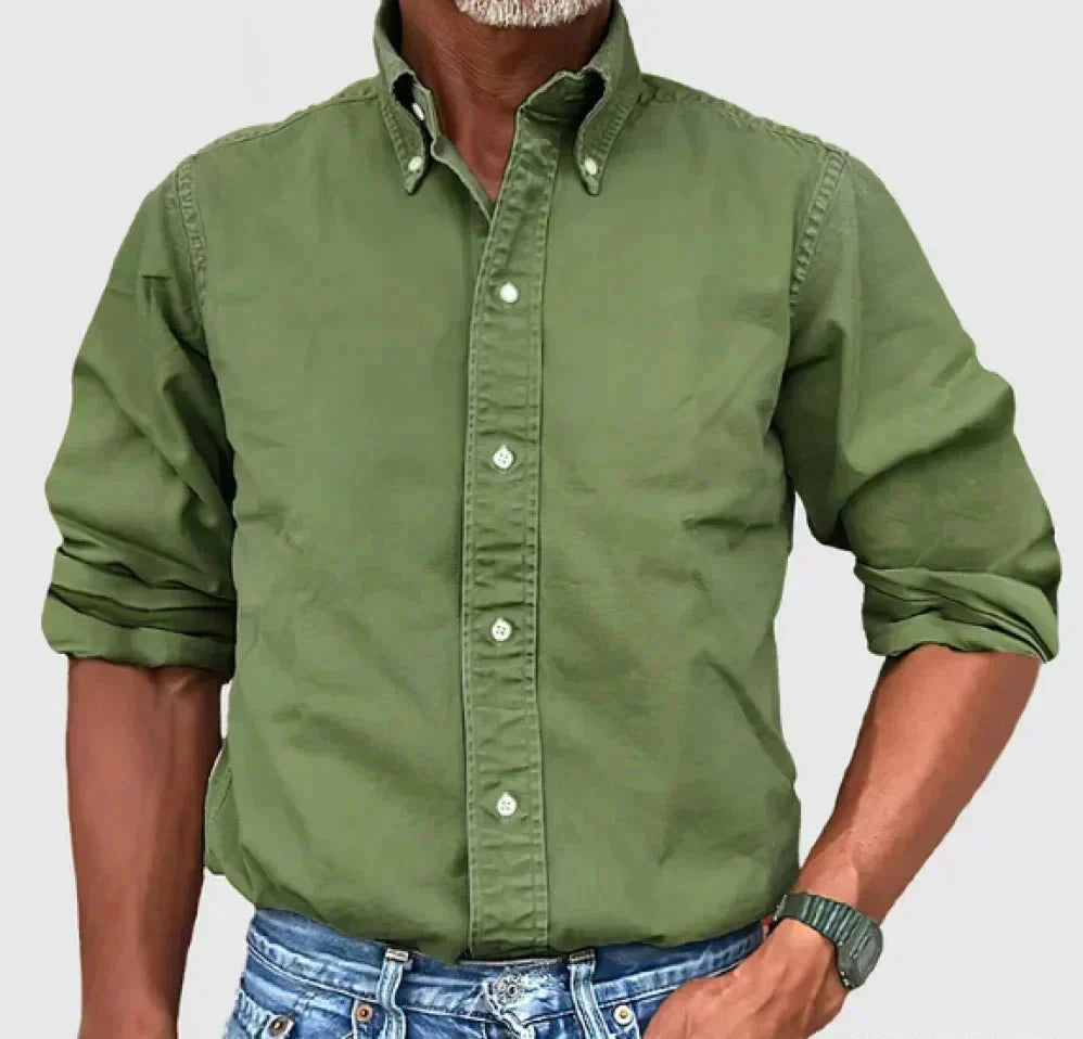 Chemise Homme Kaki Décontractée À Boutons Chase Par Amawinc Confort Quotidien Style Polyvalent Look Soigné