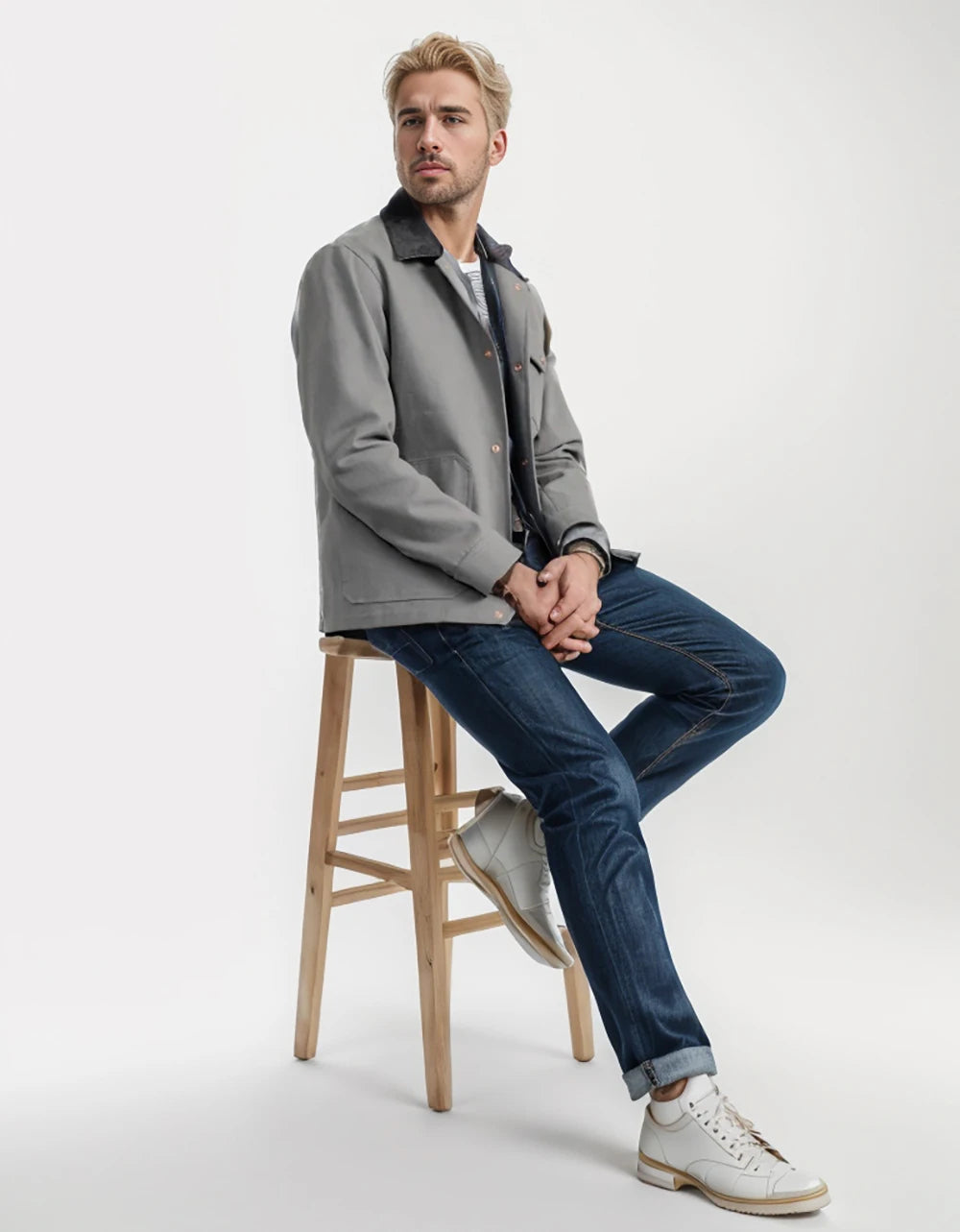 Veste Boutonnée Armand Classique Pour Homme À Coupe Décontractée Par Amawinc Polyvalente