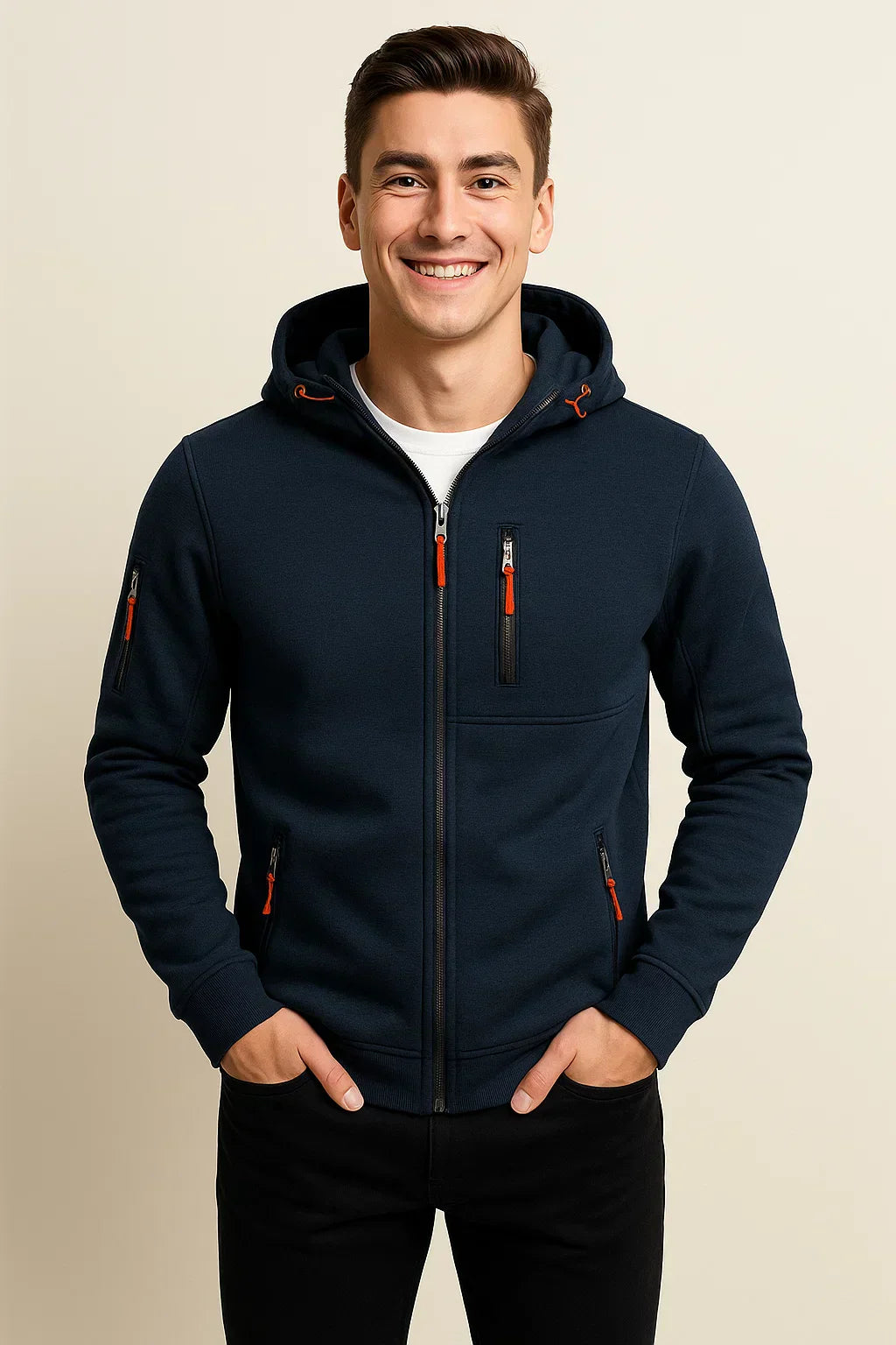 Sweat À Capuche Zippé Pour Homme Amawinc Confort Quotidien Style Moderne Idéal Pour Matins Frais et Sorties Décontractées