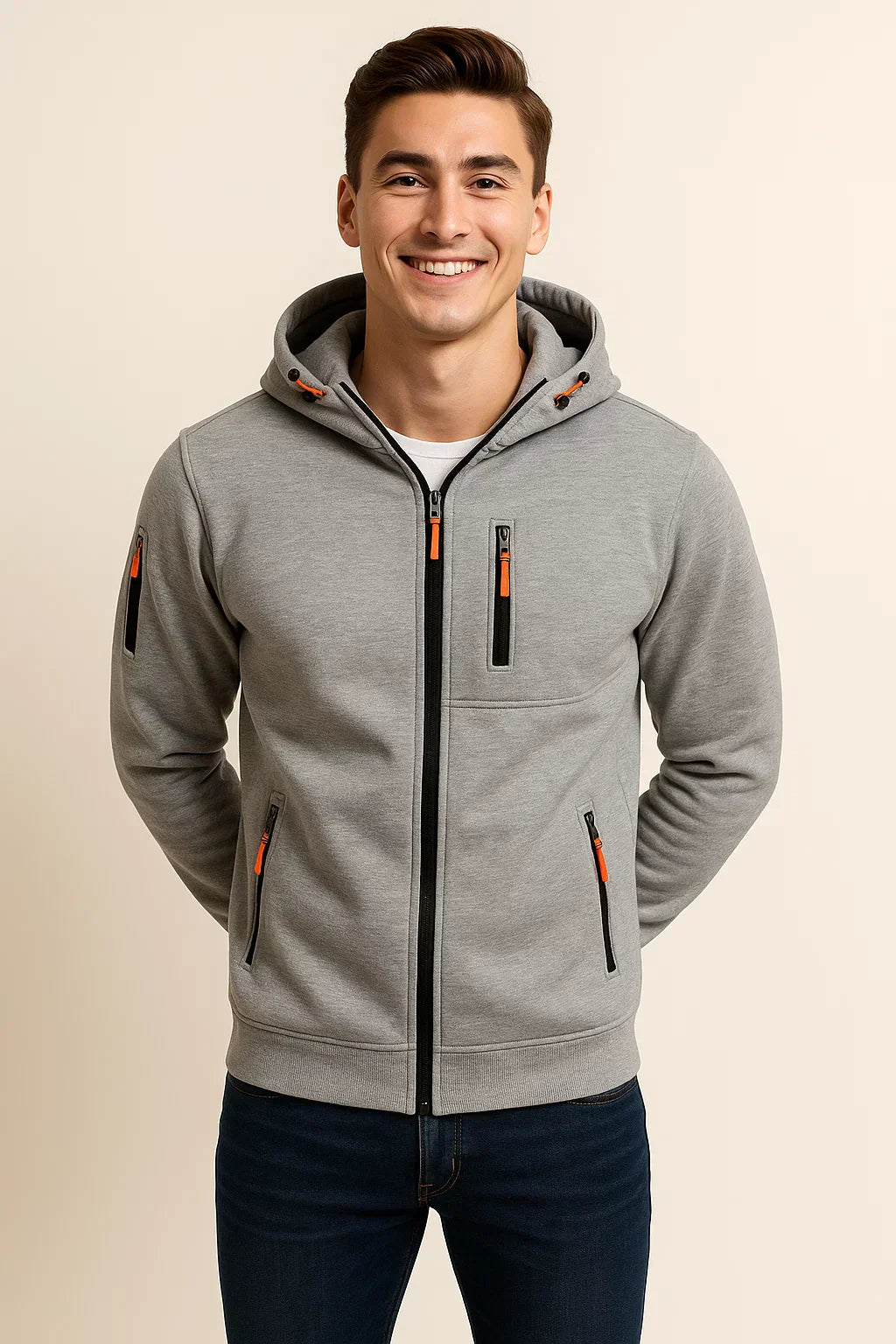 Sweat À Capuche Zippé Pour Homme Amawinc Confort Quotidien Style Moderne Idéal Pour Matins Frais et Sorties Décontractées