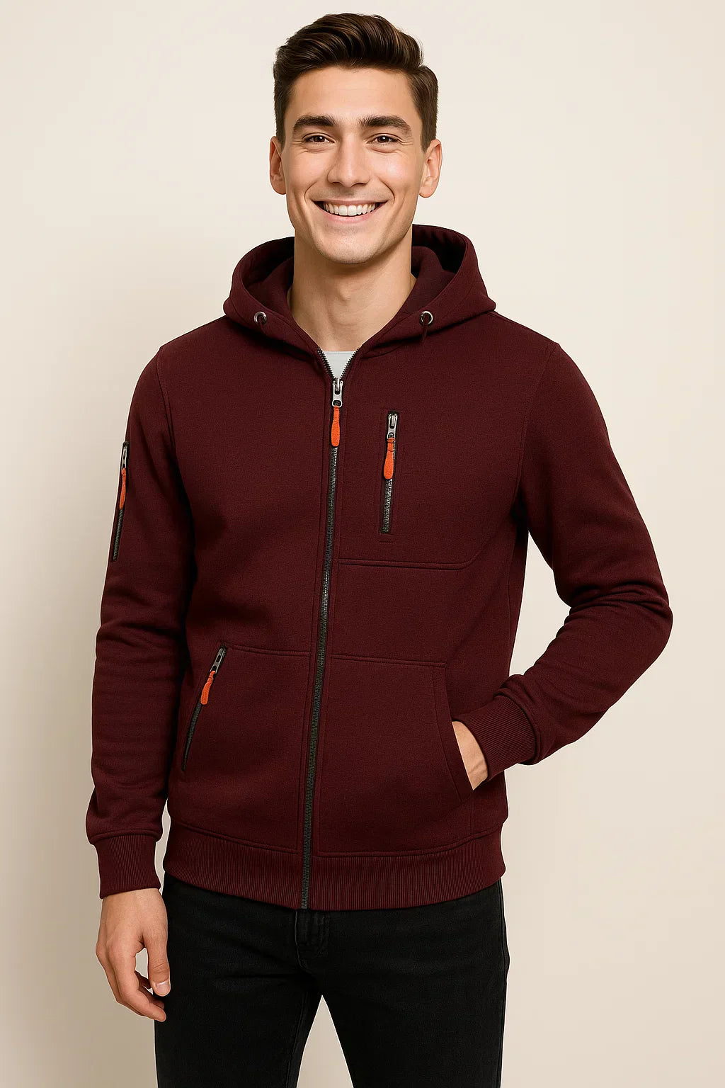 Sweat À Capuche Zippé Pour Homme Amawinc Confort Quotidien Style Moderne Idéal Pour Matins Frais et Sorties Décontractées