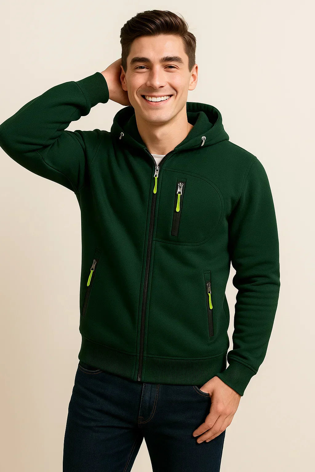 Sweat À Capuche Zippé Pour Homme Amawinc Confort Quotidien Style Moderne Idéal Pour Matins Frais et Sorties Décontractées