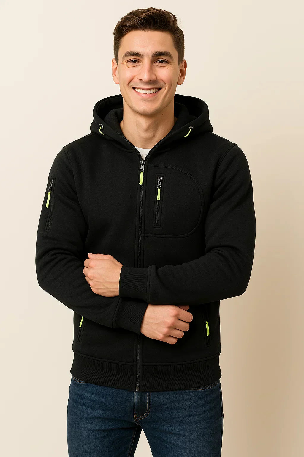 Sweat À Capuche Zippé Pour Homme Amawinc Confort Quotidien Style Moderne Idéal Pour Matins Frais et Sorties Décontractées
