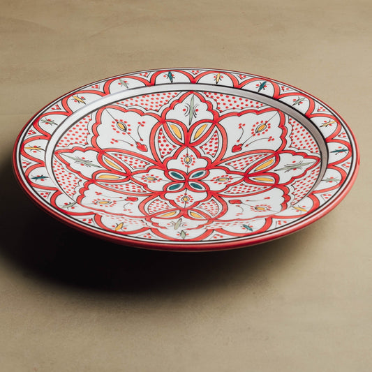 Berber Essence Red Salad Plate - Moroccan Dinnerware - Amawinc