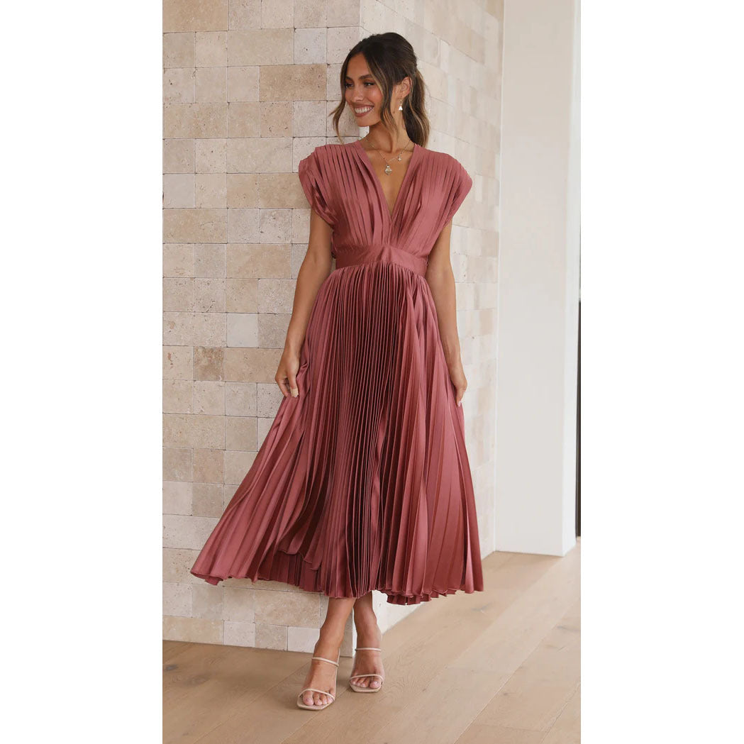 Fudus Faltenkleid mit Reißverschluss: lässiger Stil