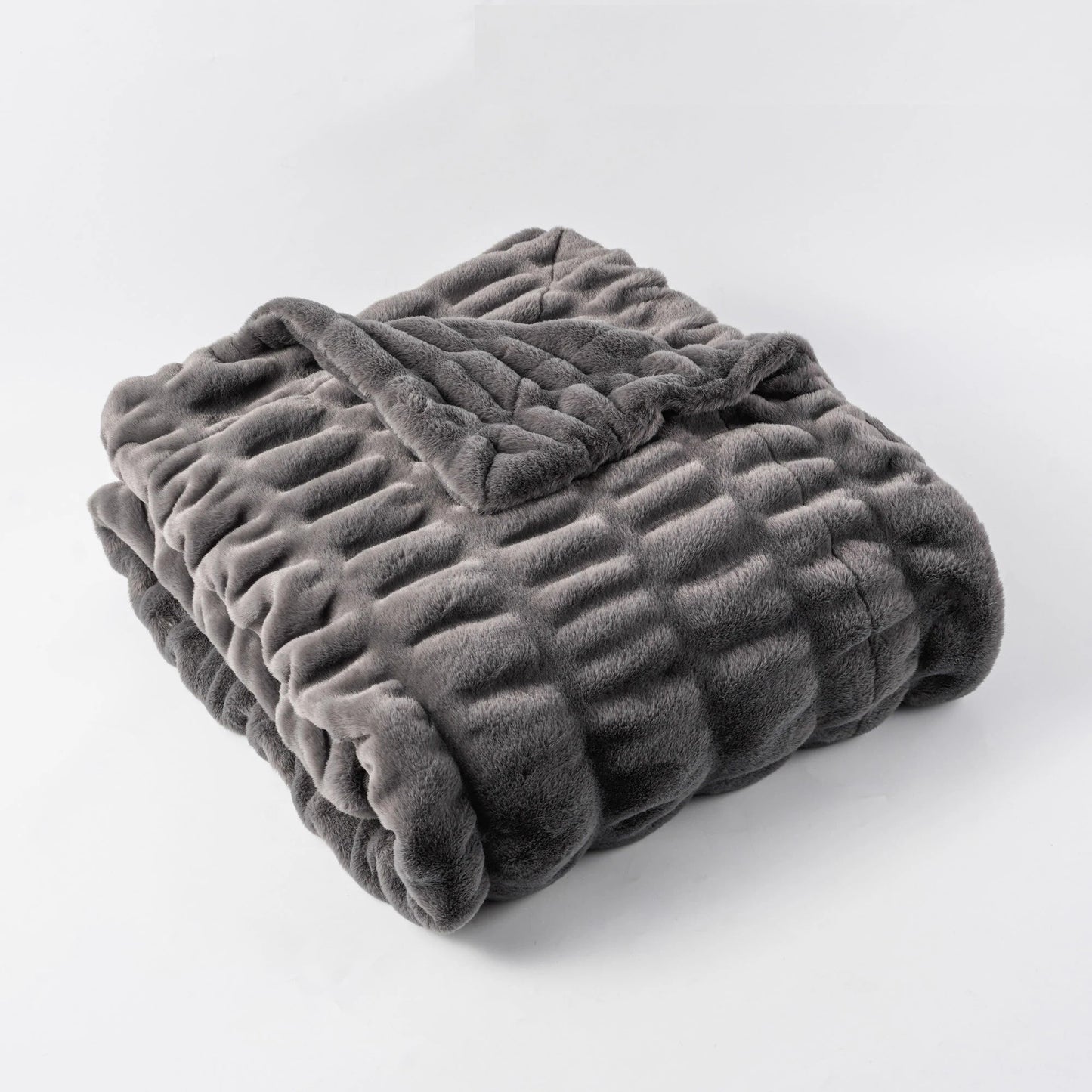 Couverture Peluche Texturée Avec Design Matelassé Pour Un Confort Luxueux Et Chaleureux