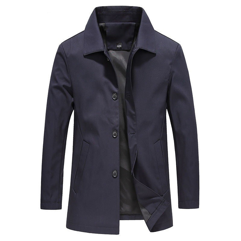 Manteau Trench Homme Nordisk Flair Amawinc En Mélange De Coton Coupe Ajustée Boutons Devant Col Classique