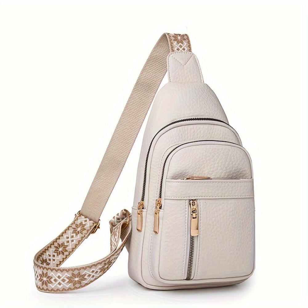 Amawinc Sac Bandoulière Margaret En Cuir Vegan Organisateur Quotidien Compact Avec Plusieurs Compartiments Zip