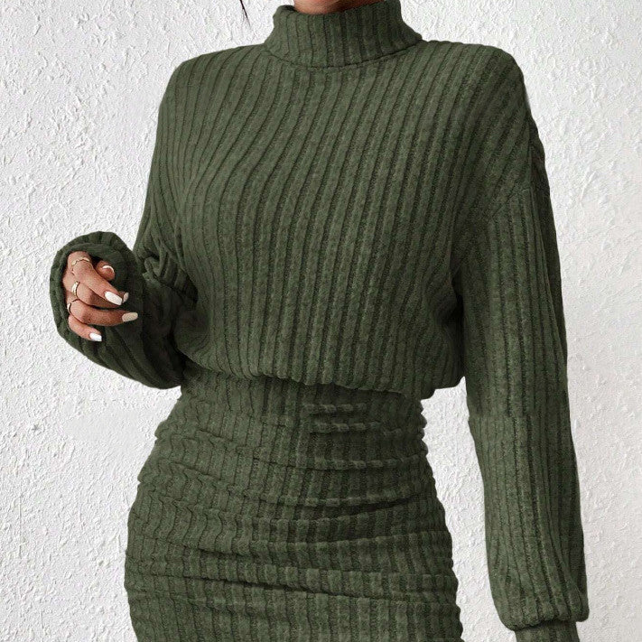 Robe Pull Tricotée À Col Haut Élégante Et Confort Hivernal Pour Une Garde Robe Chic