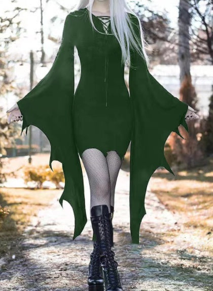 Damen Gothic Nienna Kapuzenkleid, schmal geschnitten, im Vintage-Stil von Fudus