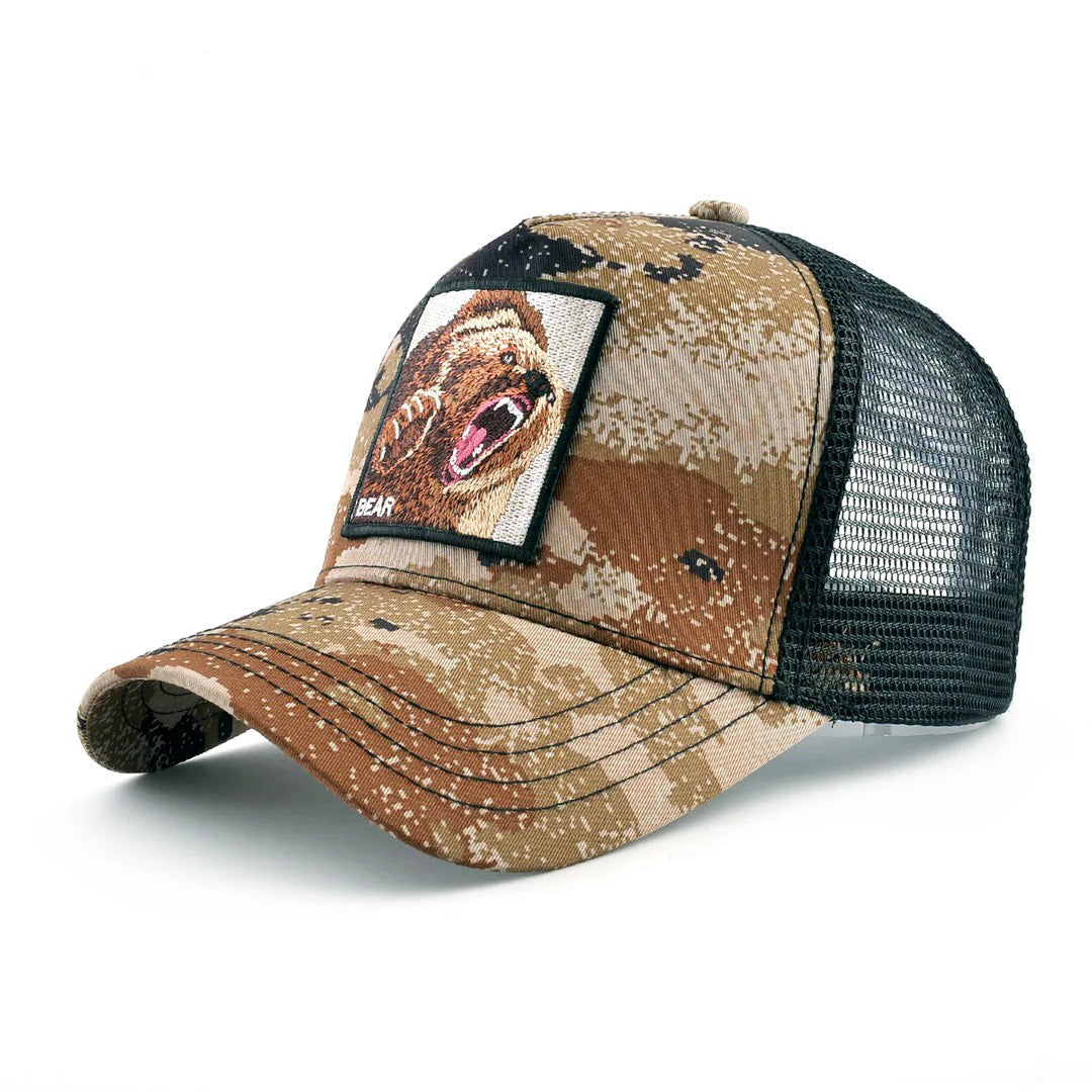 Casquette Trucker Camouflage Pixel Désert Vert Avec Patch Brodé Personnalisé Ajustable Snapback
