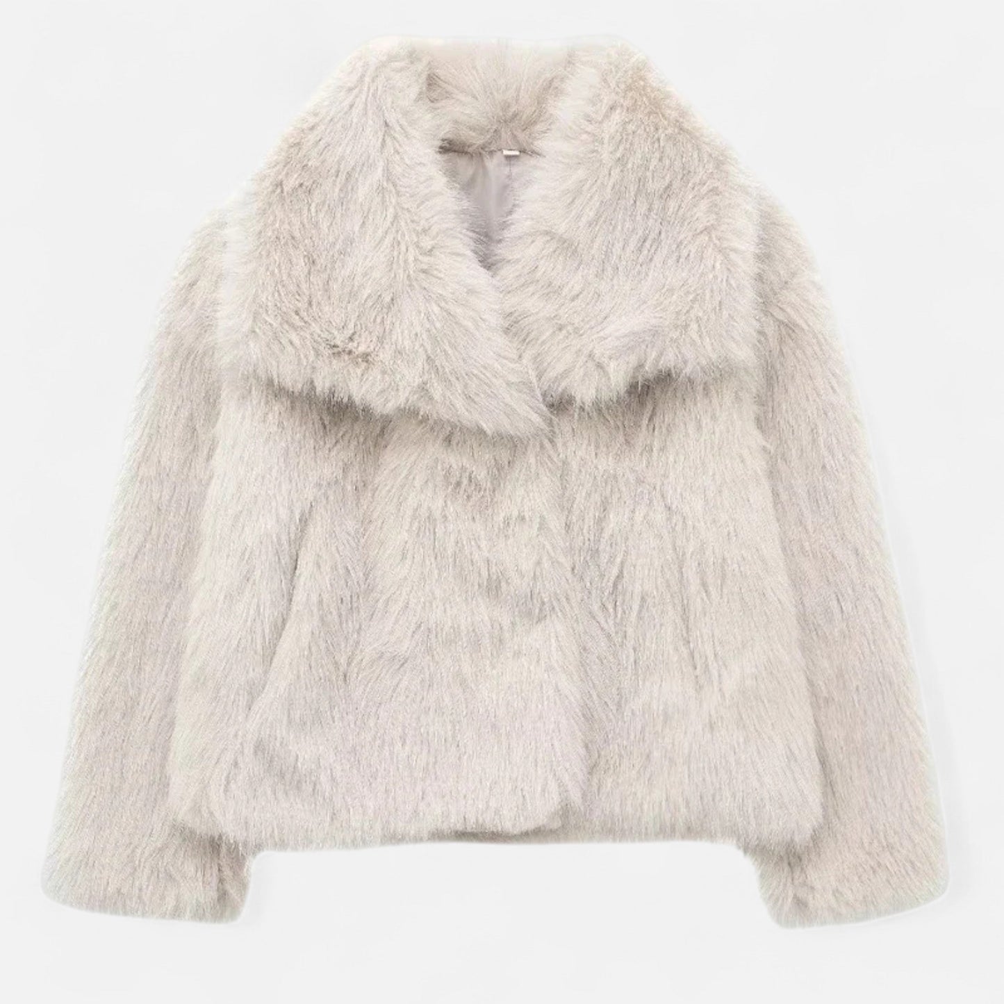 Anna Veste Femme Chic En Fausse Fourrure Courte Avec Col Imposant Et Texture Pelucheuse
