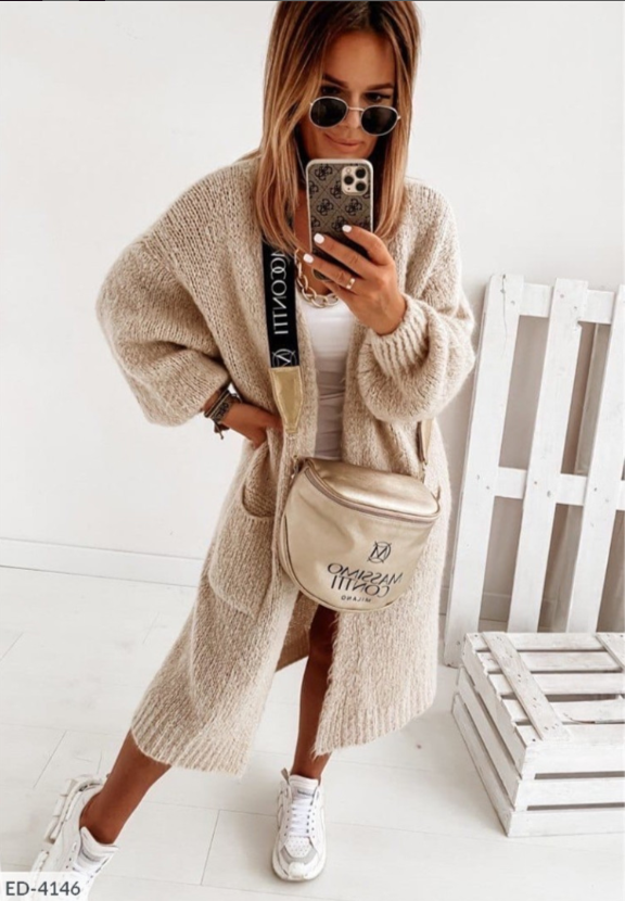 Jessica Cardigan Long Ouvert Devant Pour Femme Hivernal Confortable Et Chic Pour Le Quotidien