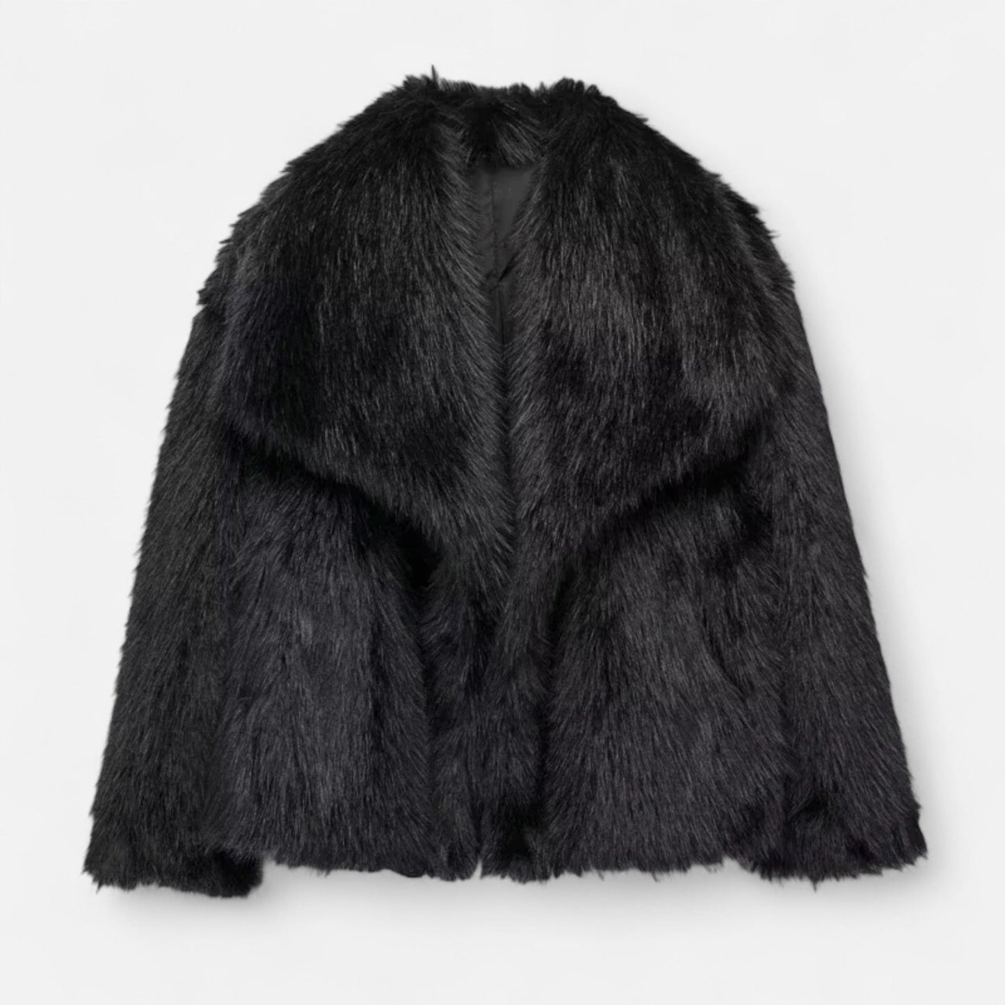 Anna Veste Femme Chic En Fausse Fourrure Courte Avec Col Imposant Et Texture Pelucheuse