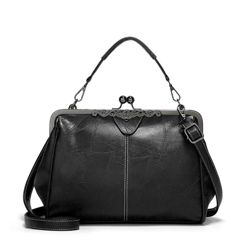Sac À Main Jacqueline Vintage Avec Fermeture Vintage En Faux Cuir Durable Et Bandoulière Réglable