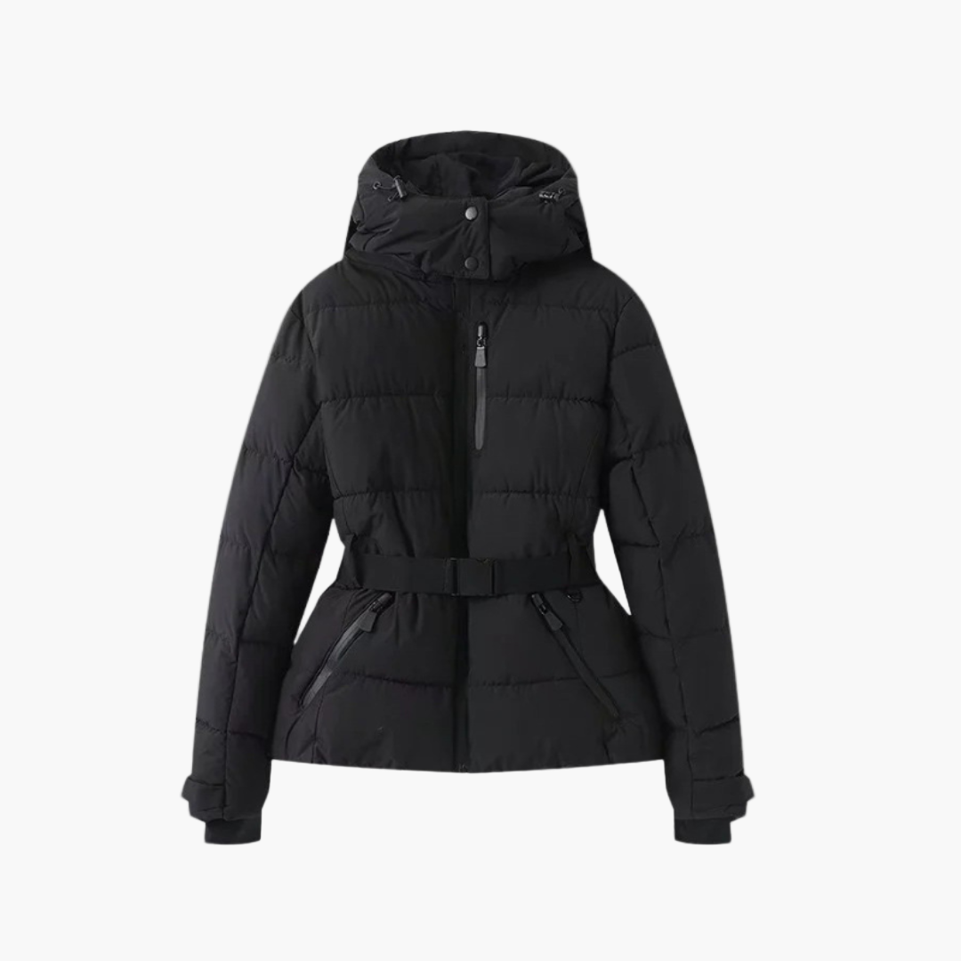 Nicole Manteau Hiver Matelassé Capuche Cintré Avec Ceinture Et Poches Pour Femmes Confort Et Style