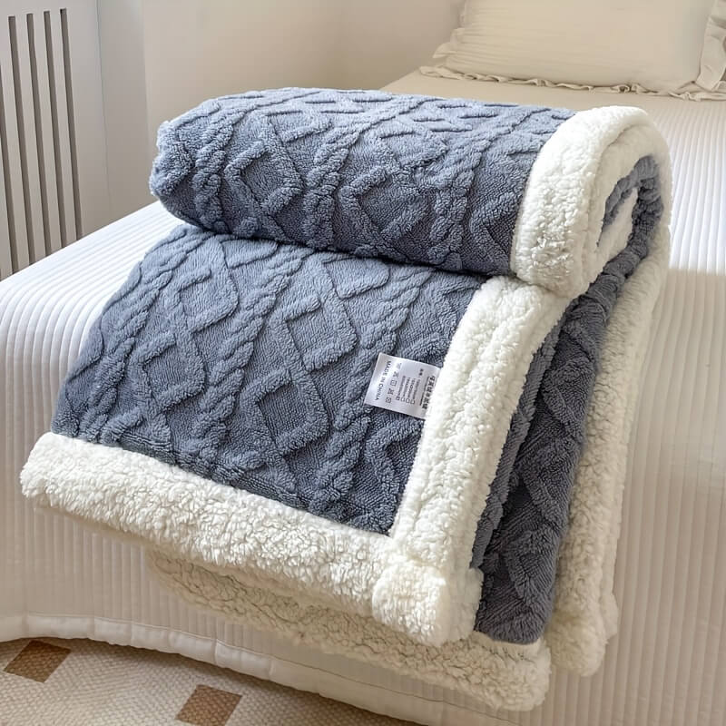 Couverture Sherpa Contemporaine Avec Texture Diamant Pour Un Confort Ultra Doux Et Luxueux