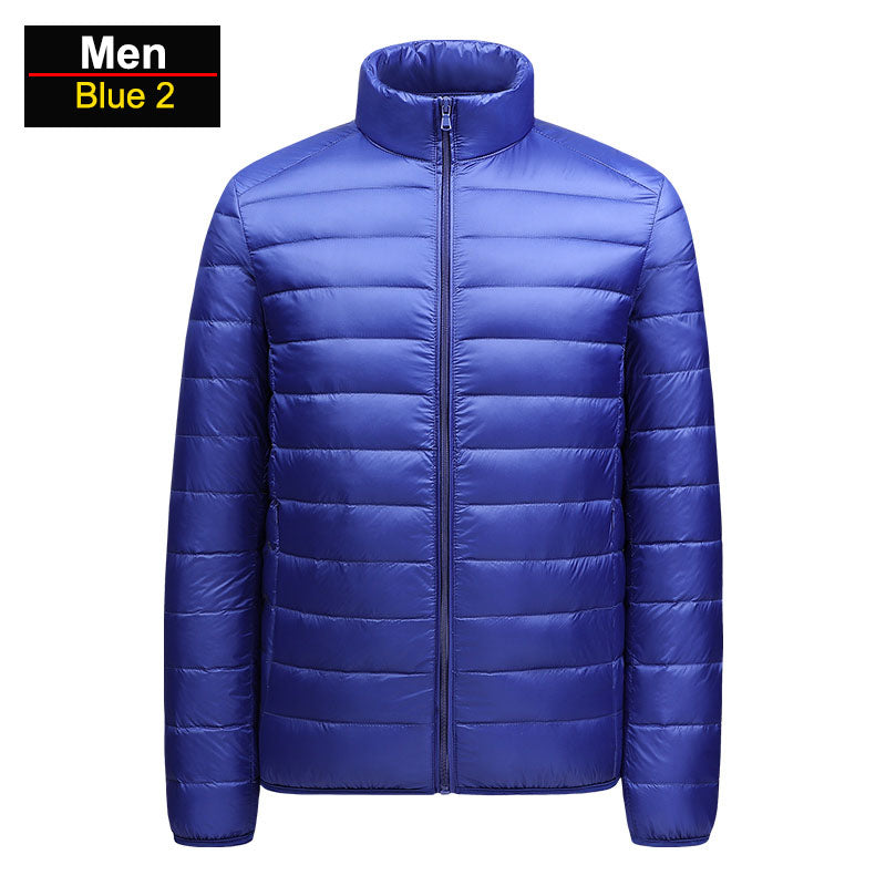 Brandon Veste Doudoune Homme Ultralégère Hiver Bleue Amawinc Pliable Coupe Vent Chaud
