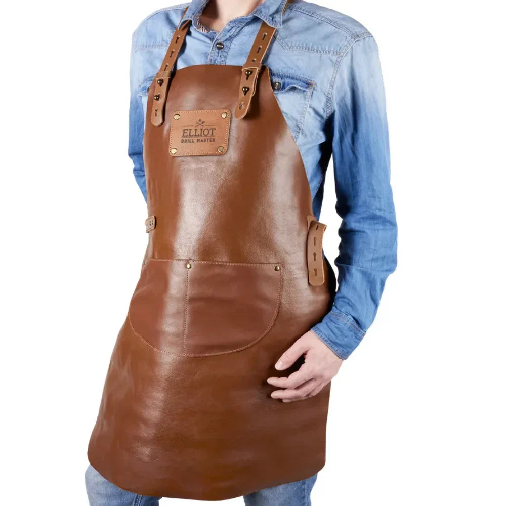 Tablier En Cuir Véritable Personnalisé Avec Votre Nom Fabriqué À La Main Sur Commande