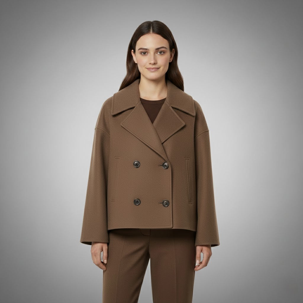 Veste Courte Femme Georgia Double Bouton Classique Par Amawinc Pour Une Silhouette Épurée
