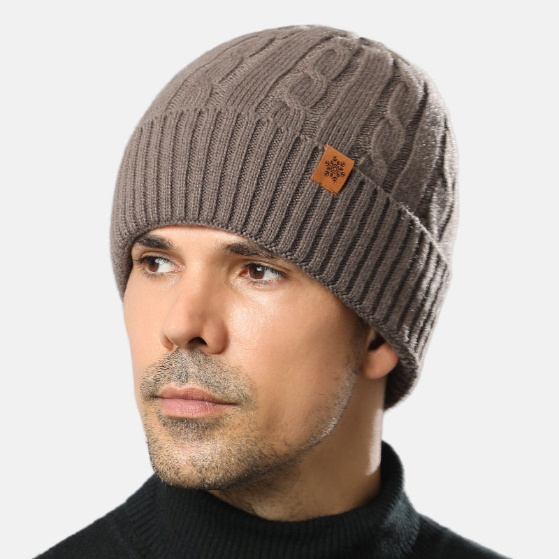 Bonnet Homme Tricot Épais Pour L Hiver Bleu Marine Chaud Et Confortable Pour Activités Extérieures