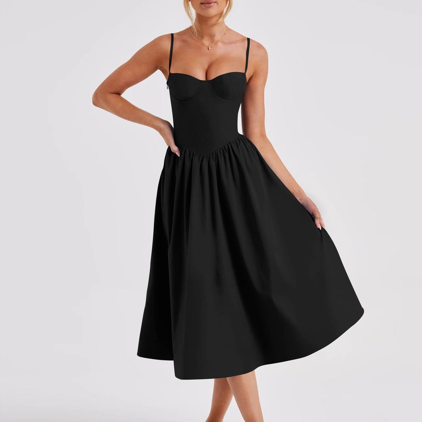 Fudus französisches langes Kleid im Retro-Hofstil