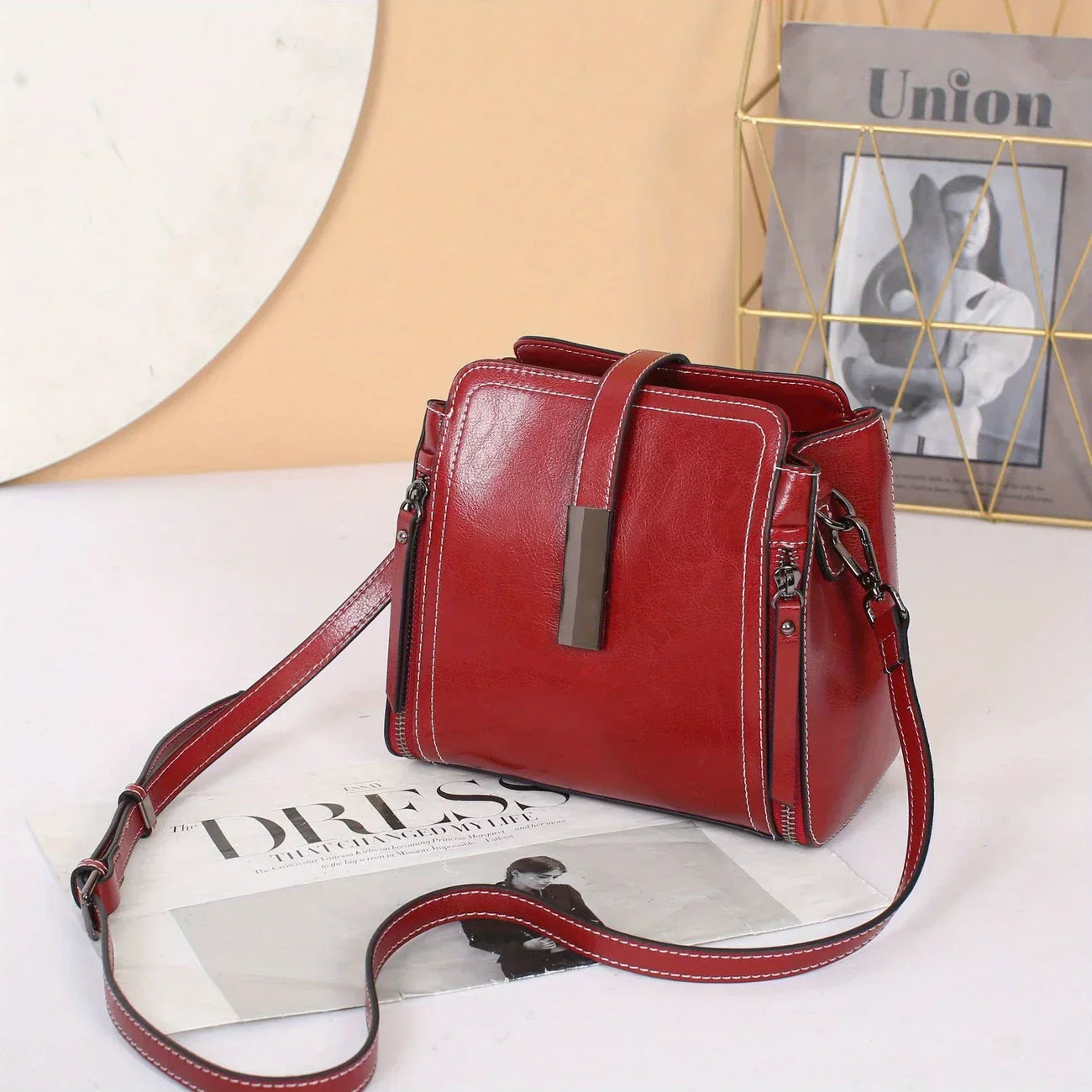 Amawinc Ellen Sac Satchel Structuré En Cuir Synthétique Durable Toutes Saisons Avec Deux Poignées Et Courroie Ajustable