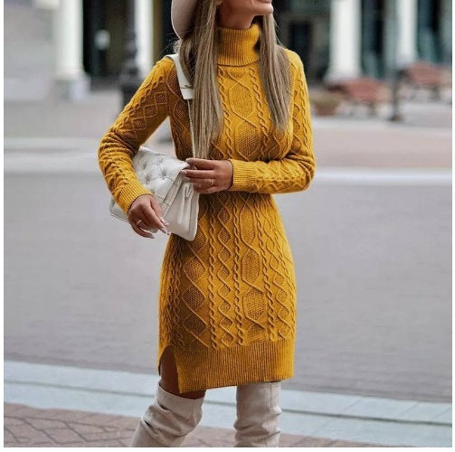 Amy: Winterpulloverkleid mit Schlitz