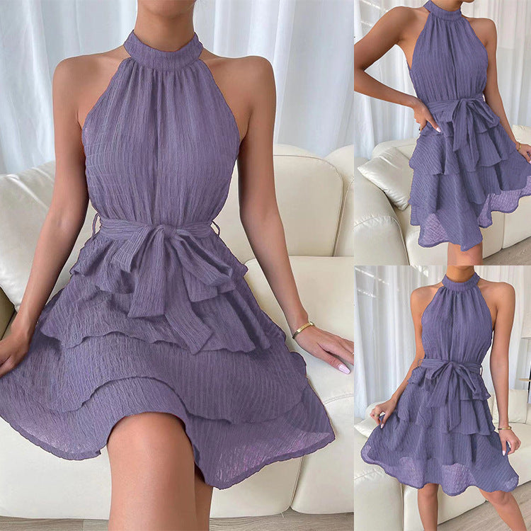 Neckholder-Rüschenkleid von Fudus (ärmellos)