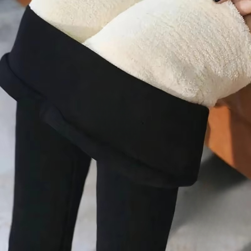 Leggings Thermiques Doublés Sherpa Taille Haute Avec Contrôle Du Ventre Pour Course Hivernale Et Temps Froid