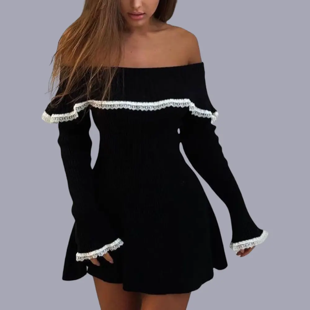 Robe Pull À Épaules Dégagées Camilla Par Amawinc Confort Doux Et Élégance Pour Jour Et Nuit