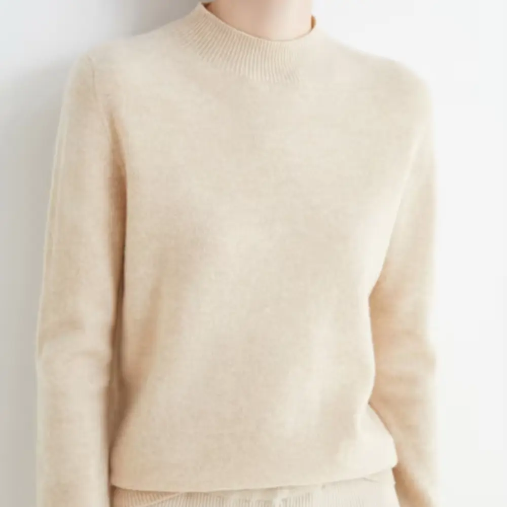 Pull Col Montant Femme En Laine Pure Caroline Doux Et Confortable Idéal Pour Bureau Et Quotidien