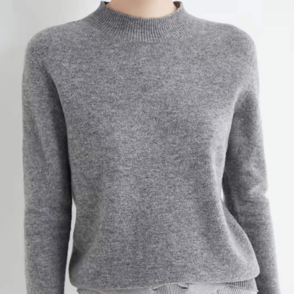 Pull Col Montant Femme En Laine Pure Caroline Doux Et Confortable Idéal Pour Bureau Et Quotidien