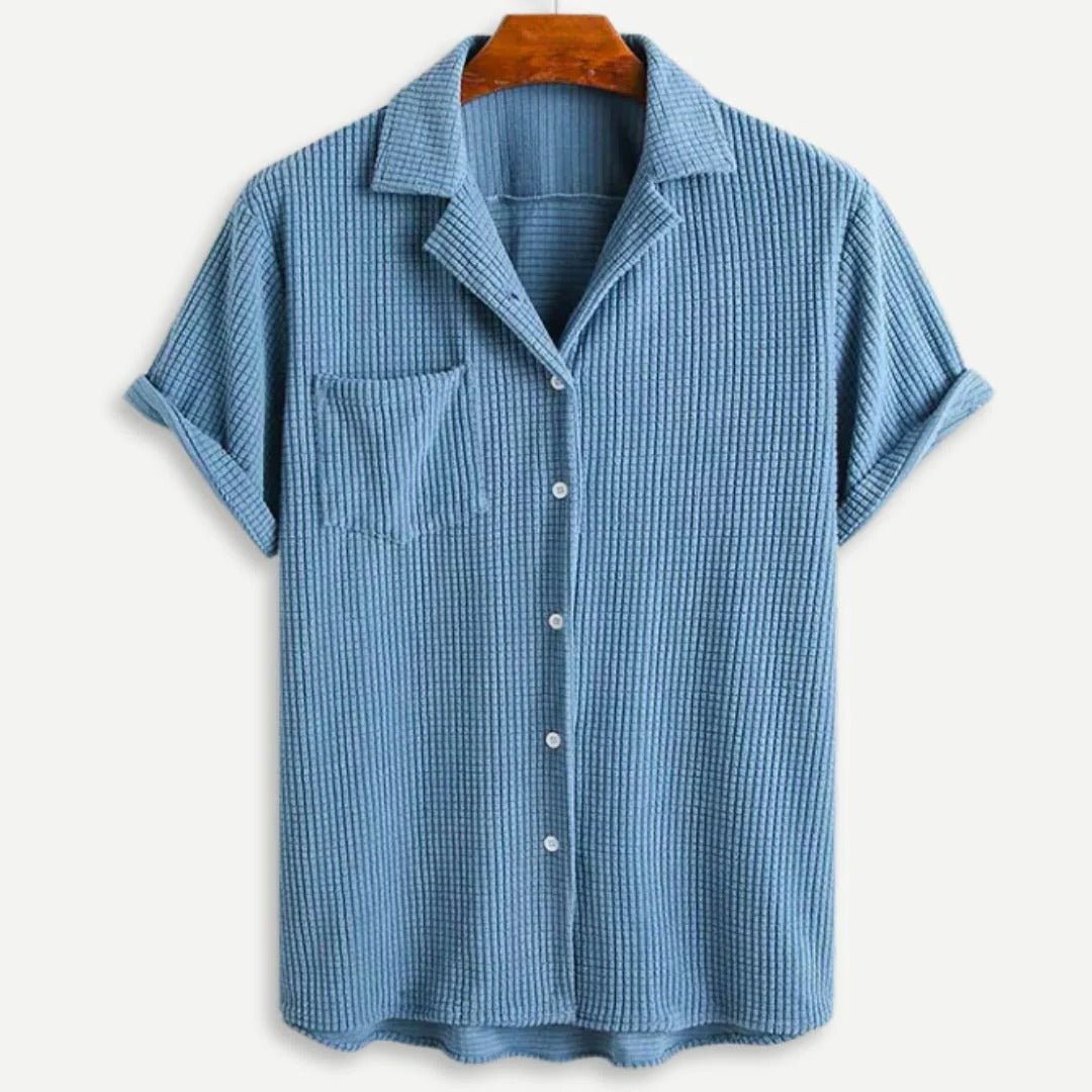 Chemise Décontractée À Maille Gaufre Texturée Confortable Pour Le Quotidien Moderne Et Polyvalente