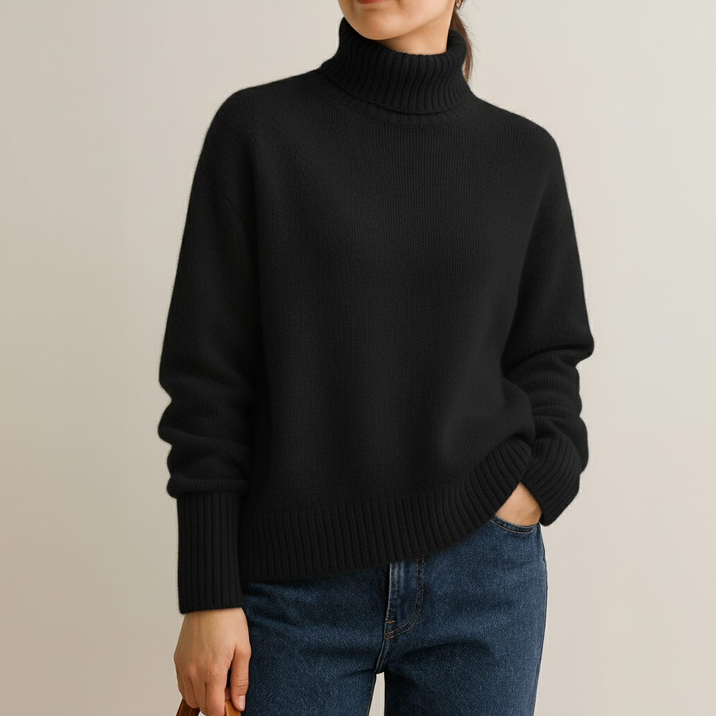 Amawinc Pull En Cachemire Col Roulé Pliable Décontracté Oversize Chaud Et Confortable