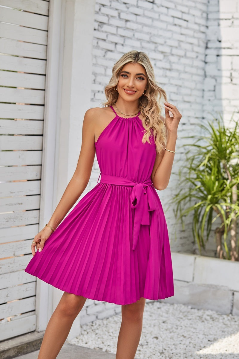 Damen Sommerkleid ohne Ärmel mit Faltenrock von Fudus