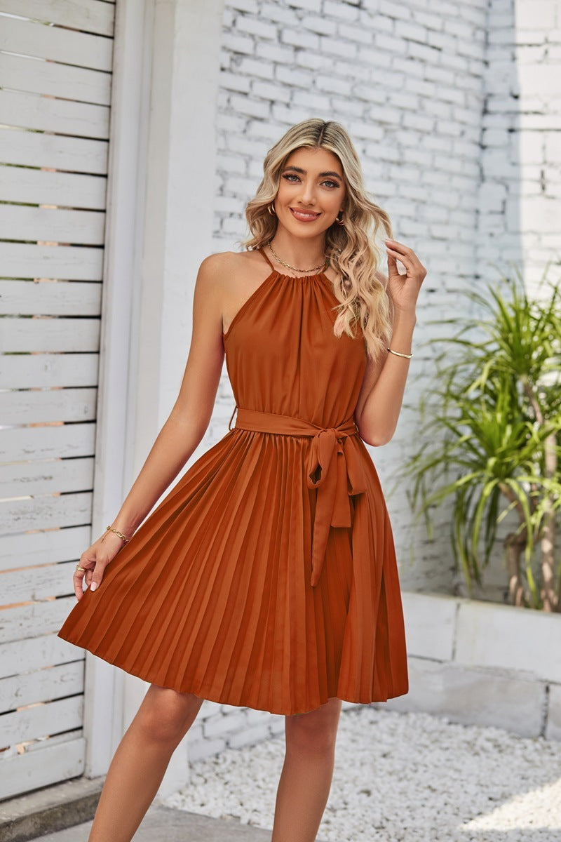 Damen Sommerkleid ohne Ärmel mit Faltenrock von Fudus
